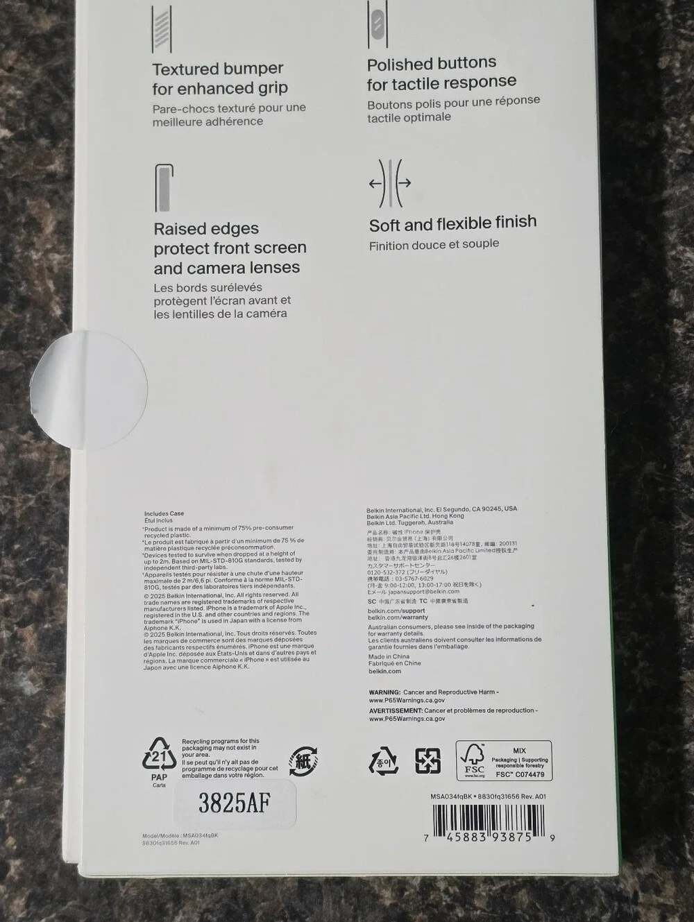 Belkin SheerForce Grip Series Phone Case - Light Gray with Black MagSafe Ring